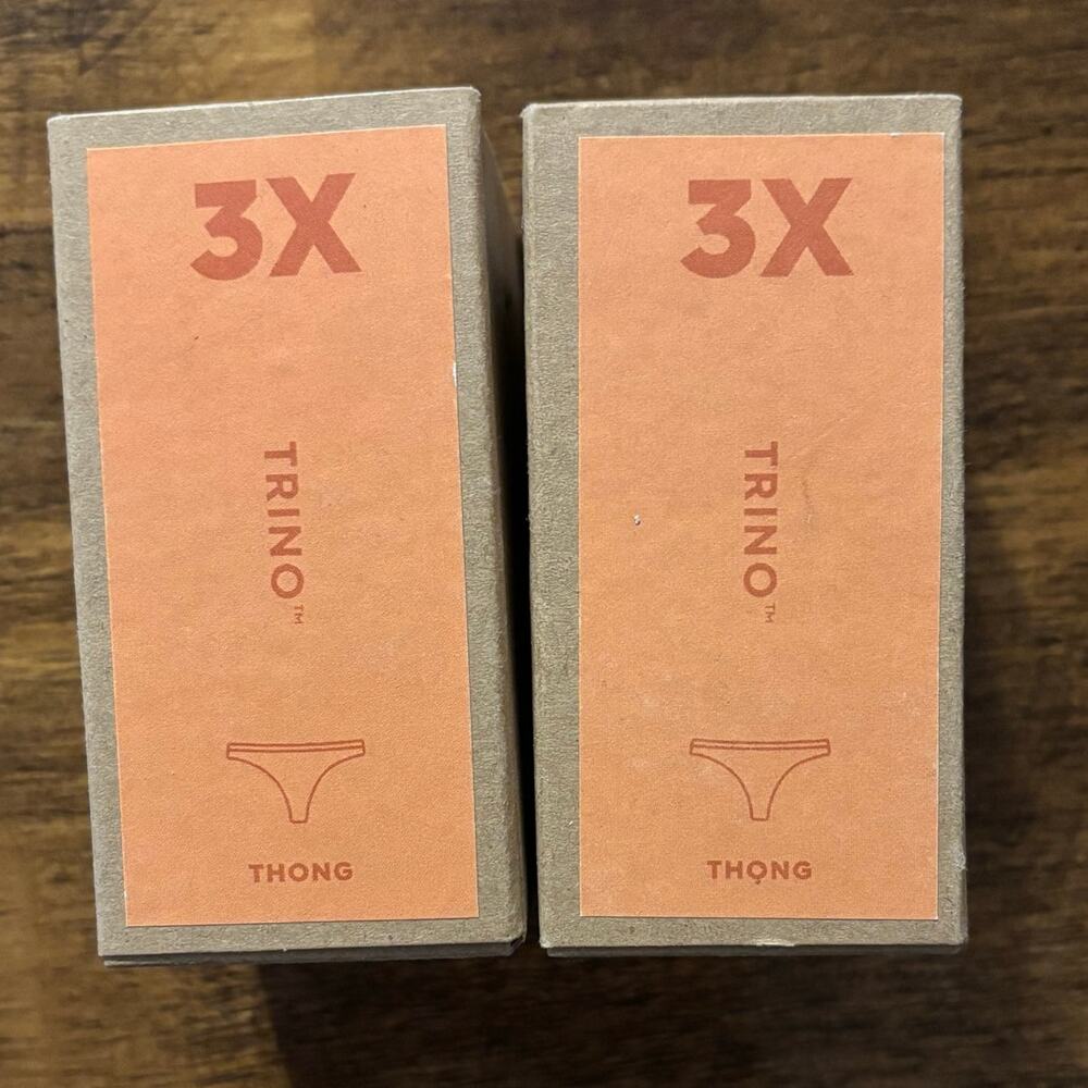 Set of 2 - Allbirds Women’s 3X Thong Underwear Merino Wool Blend Stretch Trino
